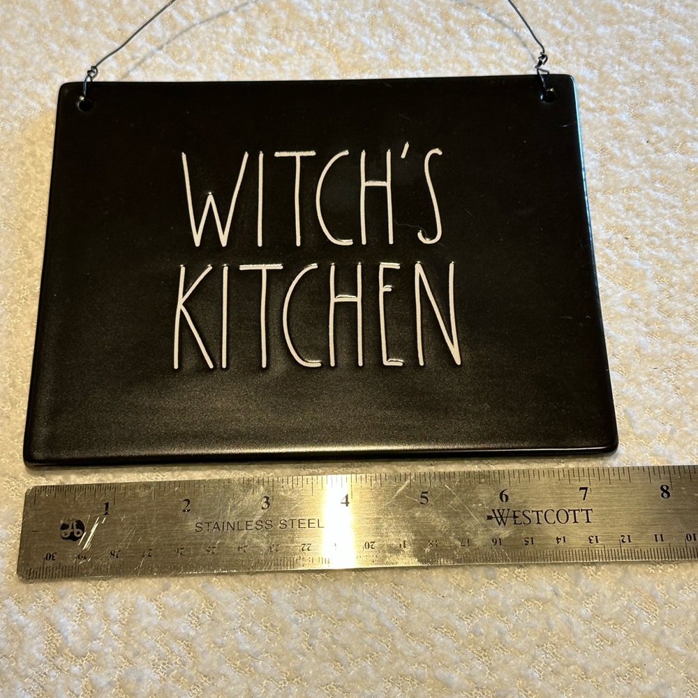 Rae Dunn WITCH’S KITCHEN Ceramic Sign Black Halloween - Picture 3 of 4